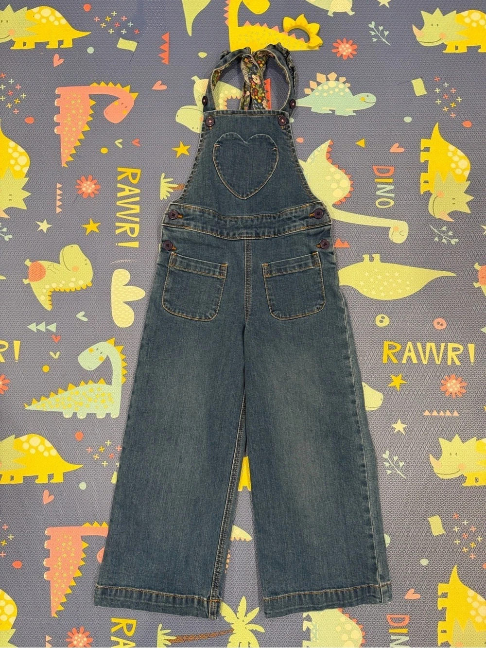 Mini Boden Wide Leg Denim Overalls